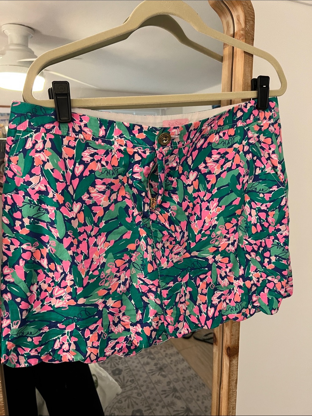 Floral Pink & Green Mini Skort